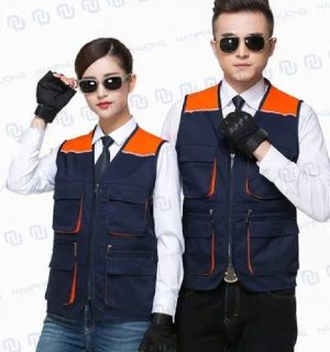 Áo gile bảo hộ kỹ sư vải kaki