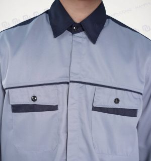 Alternative view of Đồng phục bảo hộ ngành dầu khí vải Kaki màu ghi phối navy [Mã DDK-03]