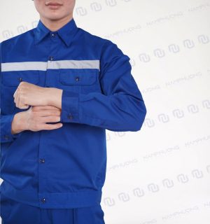 Alternative view of Đồng Phục Bảo Hộ Kỹ Thuật Vải KaKi Phản Quang Màu Xanh Dương [ Mã DKT-01]