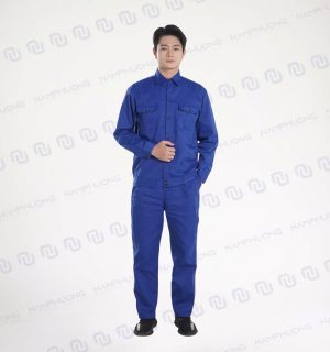 Đồng Phục Bảo Hộ Kỹ Thuật Vải Kaki Trơn Có Túi Ngực Màu Xanh Dương [Mã DKT-05]