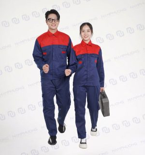 Alternative view of Đồng phục bảo hộ nhà máy chất liệu Kaki chuyên dụng màu đỏ tím than [Mã DNM-01]