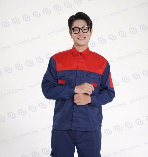 Đồng phục bảo hộ nhà máy chất liệu Kaki chuyên dụng màu đỏ tím than [Mã DNM-01]