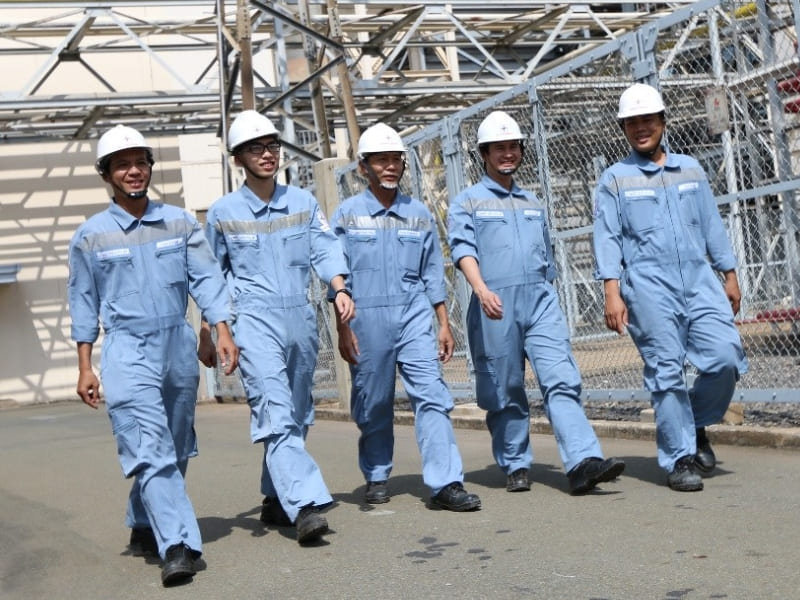 Đồng phục dầu khí xanh nhạt có tích hợp phản quang