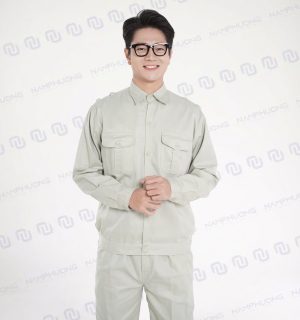 Alternative view of Đồng phục bảo hộ kỹ thuật vải Kaki chống bám bụi màu ghi sáng [Mã DKT-08]