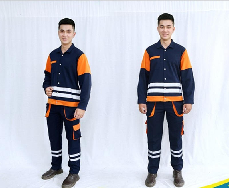 Đồng phục công nhân dầu khí xanh cam, phản quang chuyên nghiệp