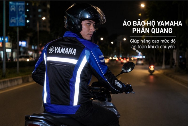 Áo bảo hộ Yamaha phản quang giúp nâng cao mức độ an toàn khi di chuyển