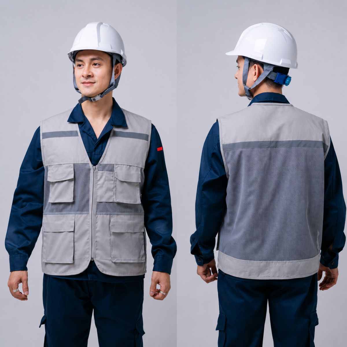 Áo gile kỹ sư công trình nhiều túi tiện dụng