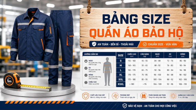 Bảng size quần áo bảo hộ lao động