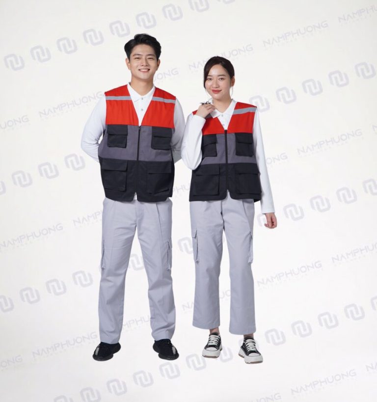 Mẫu áo gile kỹ thuật giúp kỹ sư, giám sát và công nhân kỹ thuật dễ vận động, dễ nhận diện khi làm việc tại công trình