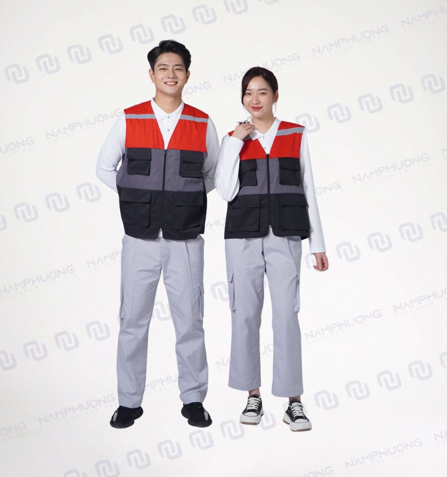 Mẫu áo gile kỹ thuật giúp kỹ sư, giám sát và công nhân kỹ thuật dễ vận động, dễ nhận diện khi làm việc tại công trình