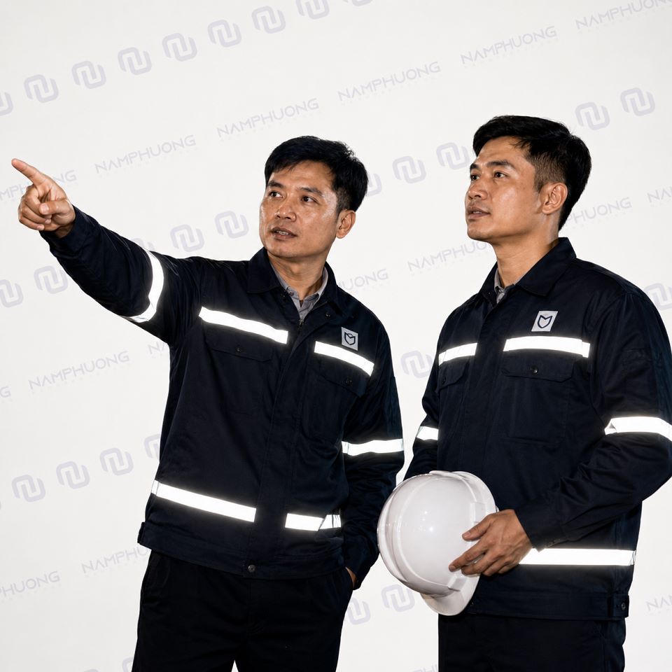 Phản quang và logo giúp áo khoác bảo hộ an toàn, chuyên nghiệp hơn