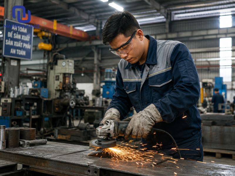 Công nhân gia công kim loại ưu tiên áo bảo hộ có chất liệu bền tốt