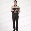 Đồng phục bảo hộ nhà máy DNM-08 phối màu nâu đậm và kem hiện đại