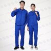 Đồng phục bảo hộ nhà máy DNM-09 nổi bật với gam màu xanh dương phối cổ ghi