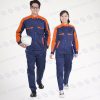 Đồng phục bảo hộ nhà máy DNM-10 phối xanh navy và cam nổi bật