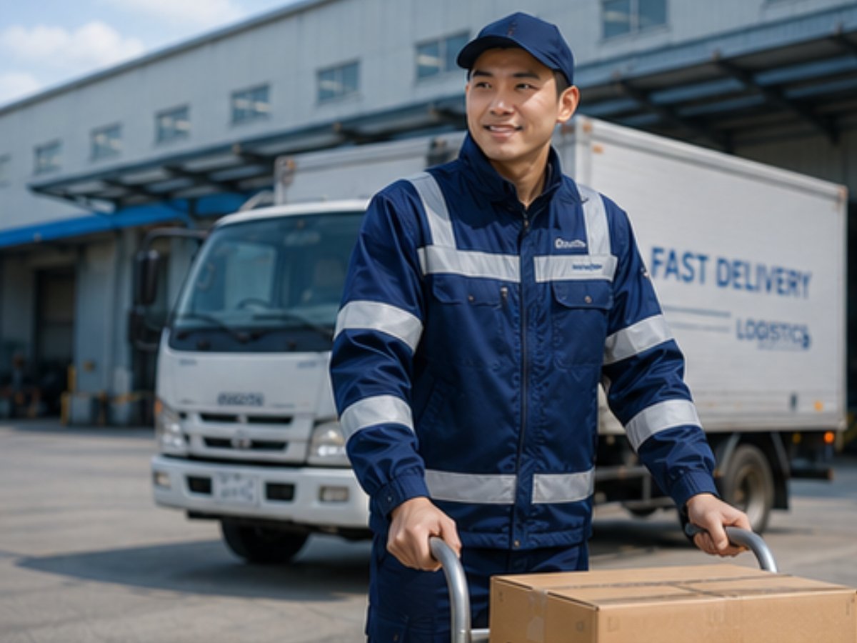 Giao nhận sử dụng áo khoác có phản quang giúp tăng khả năng nhận diện khi di chuyển