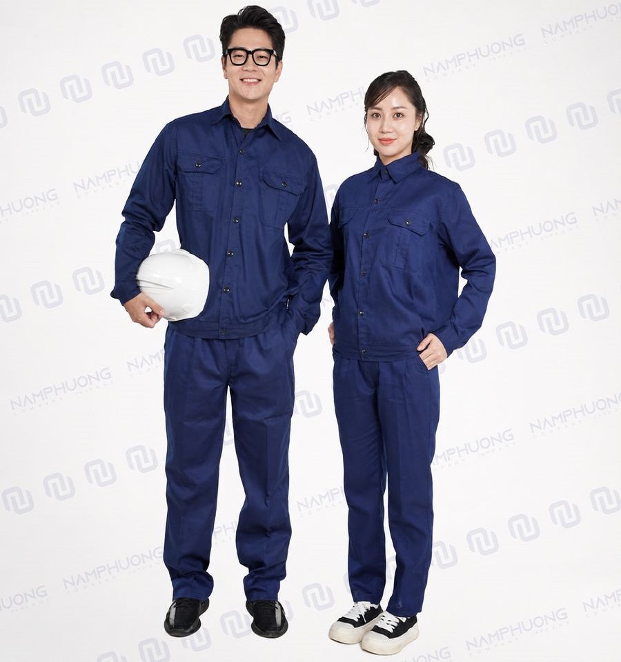 Thiết kế xanh navy tối giản cho môi trường sản xuất