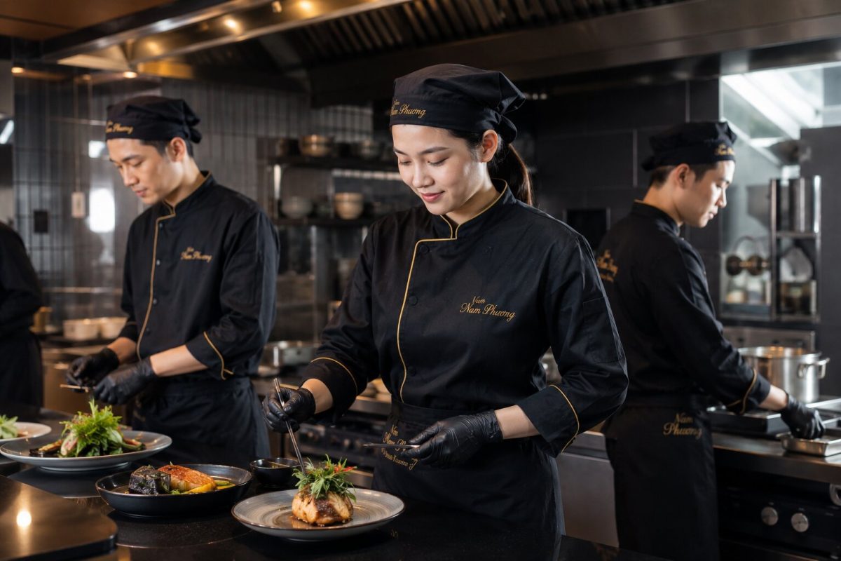 Đồng phục bếp giúp nâng cao hình ảnh, nhận diện thương hiệu và thoải mái khi làm việc 