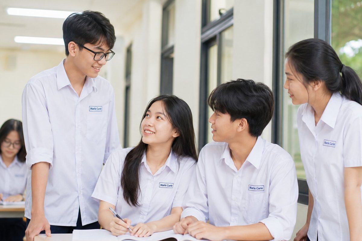 Sơ mi trắng chỉn chu, thoáng mát và phù hợp học tập hằng ngày 