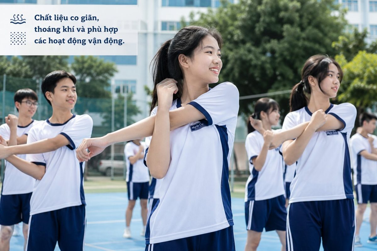 Chất liệu co giãn, thoáng khí và phù hợp các hoạt động vận động 