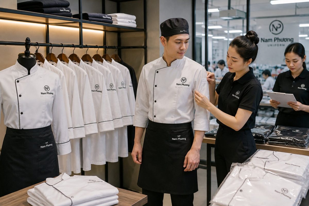 Nam Phương giúp đồng bộ trang phục bếp, kiểm soát chất lượng và bảo đảm tiến độ