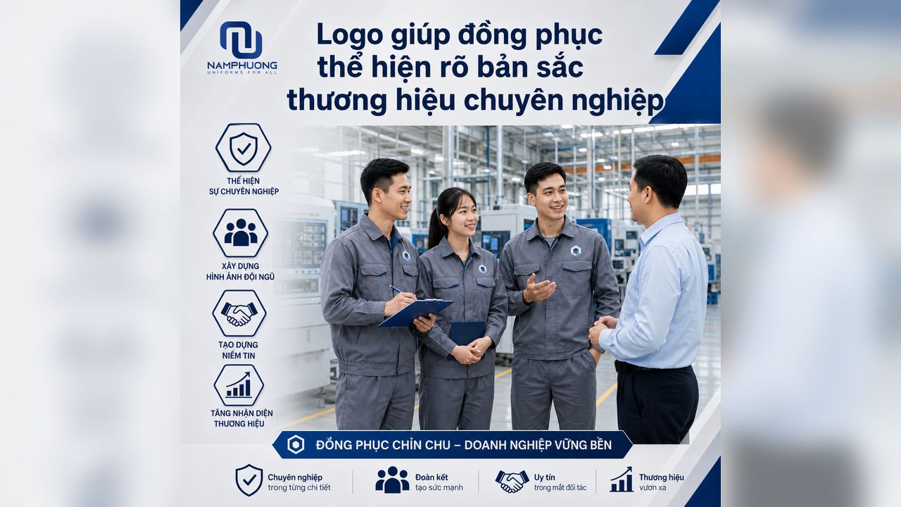 Logo giúp đồng phục thể hiện rõ bản sắc thương hiệu chuyên nghiệp
