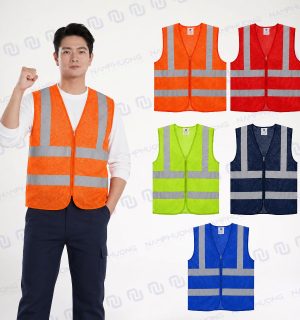Mẫu áo phản quang APQ-08 thiết kế với màu sắc đa dạng