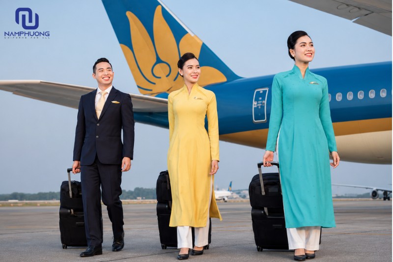 Mẫu áo dài Vietnam Airlines được thiết kế cách tân với tà áo gọn