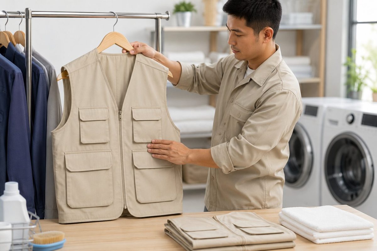 Bảo quản đúng cách giúp áo ghi lê kỹ sư bền form, hạn chế sờn rách và bạc màu 