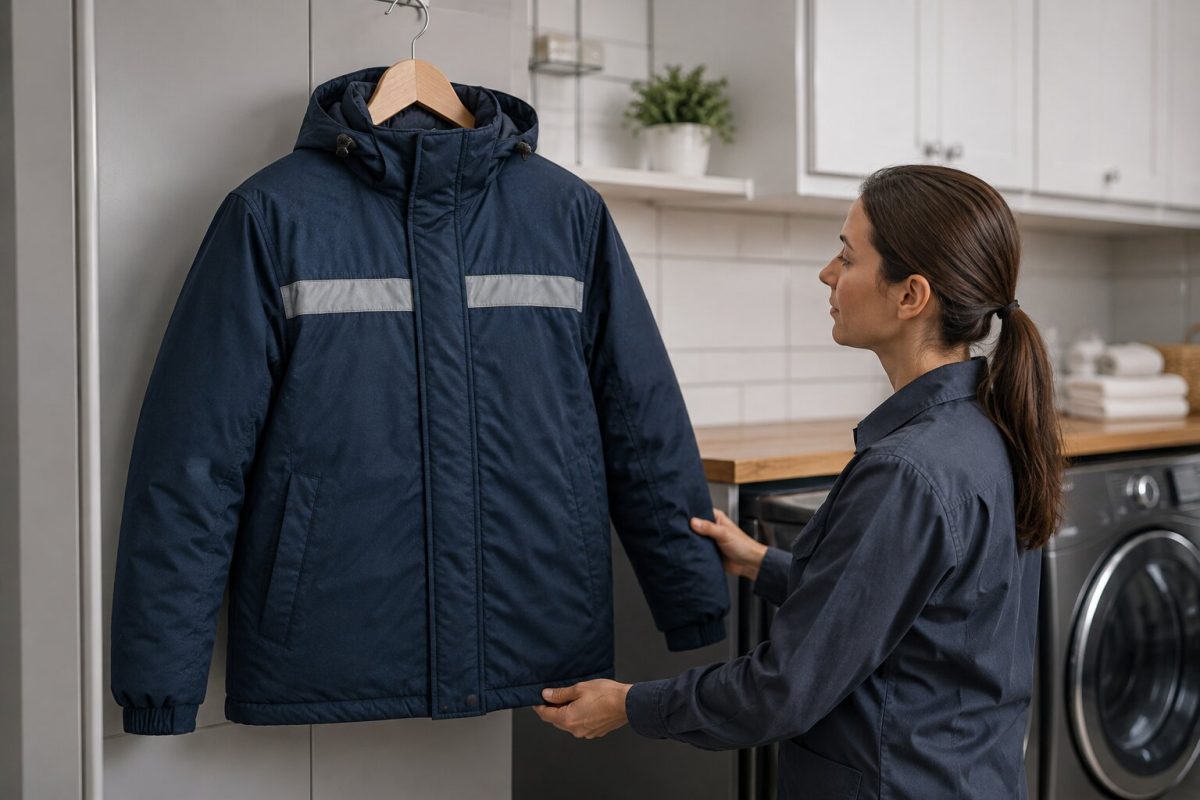 Giặt và sấy đúng cách giúp áo khoác bảo hộ giữ form, hạn chế xô bông và bền lâu
