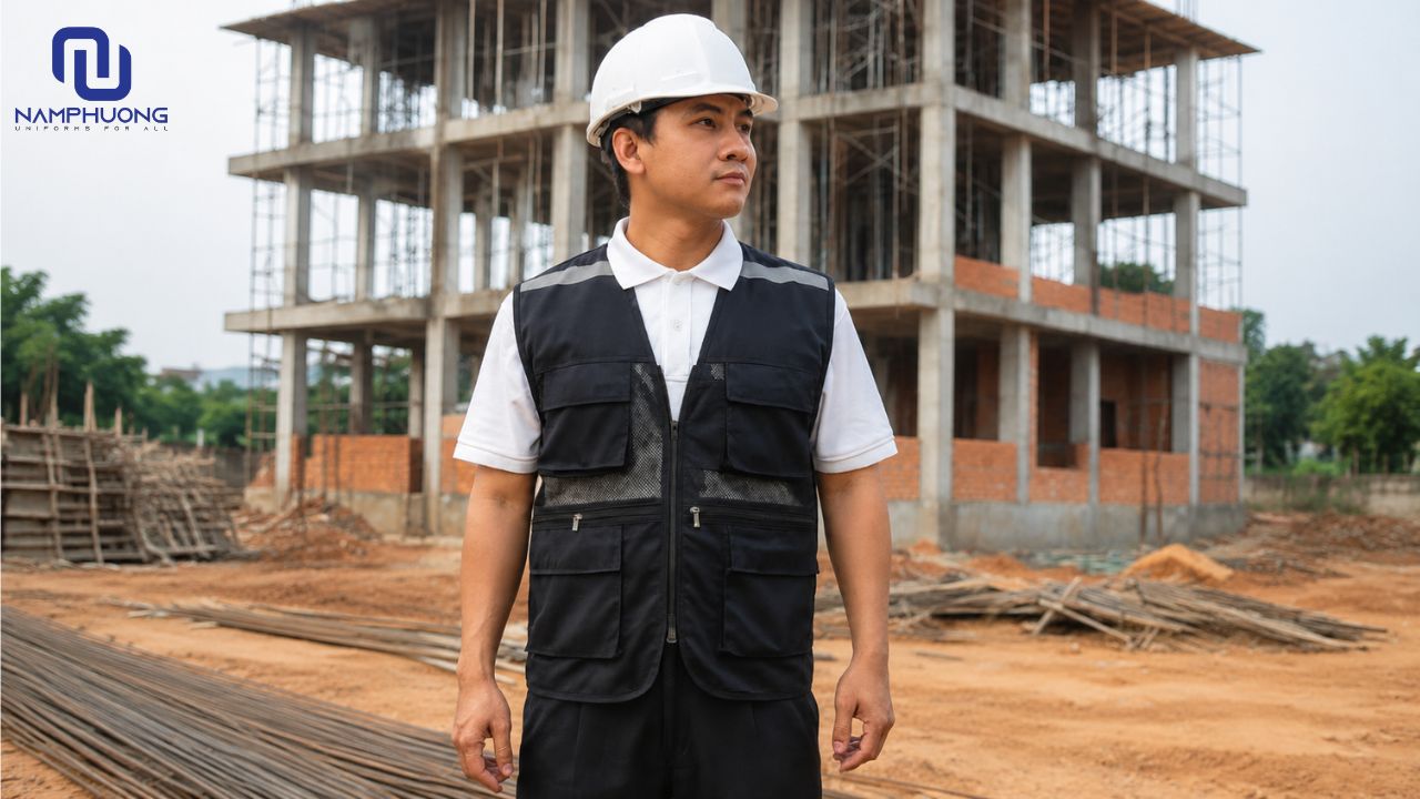 Áo gile phản quang phối lưới dành riêng cho kỹ sư giám sát công trình