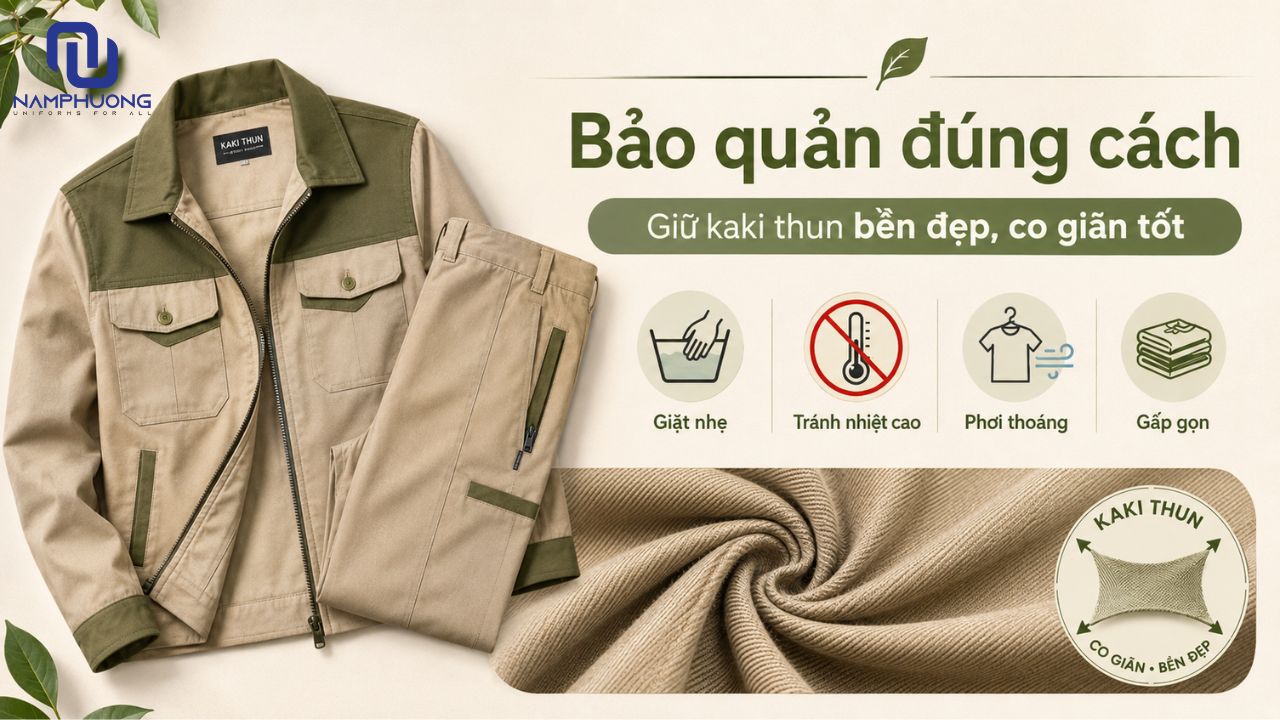 Bảo quản đúng cách giúp trang phục từ vải kaki thun duy trì độ đàn hồi tốt