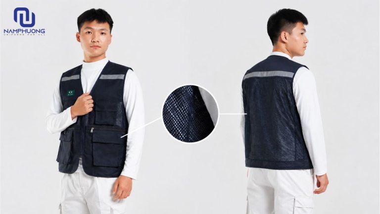 Phần hông sườn được may bằng vải lưới Polyester giúp lưu thông không khí