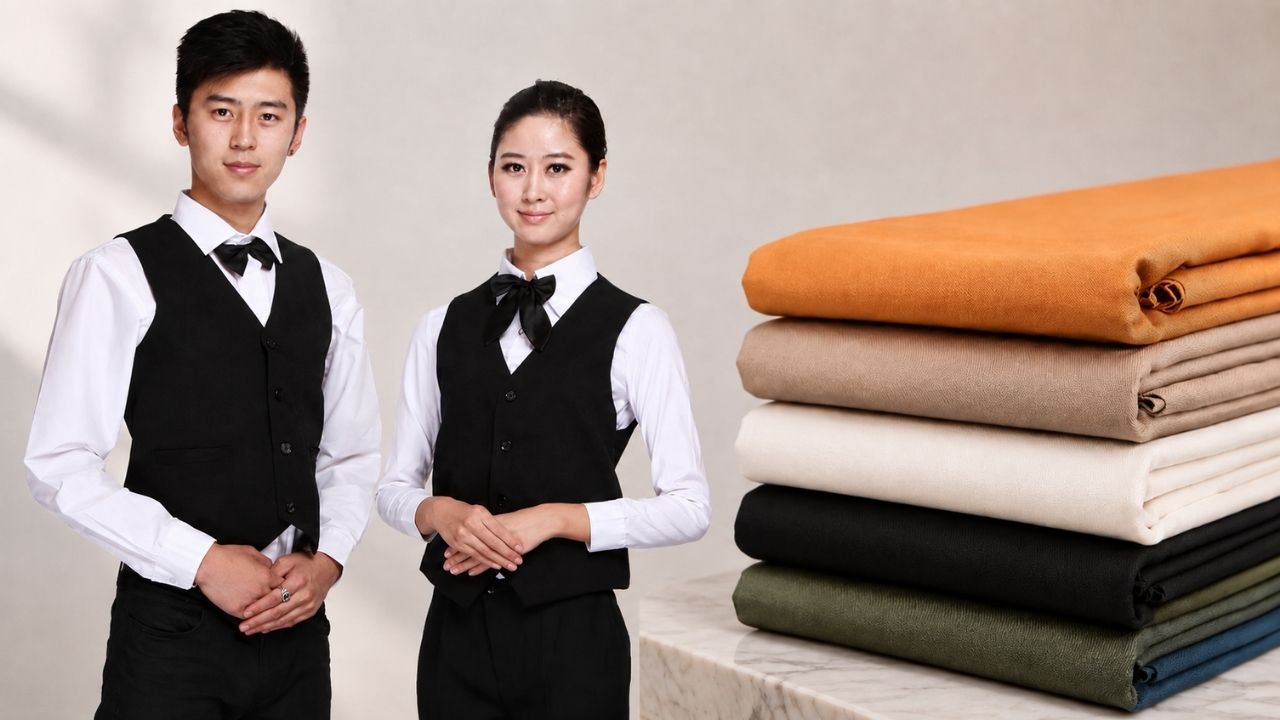 Vải kaki thun được sử dụng nhiều để may đồng phục cho nhà hàng