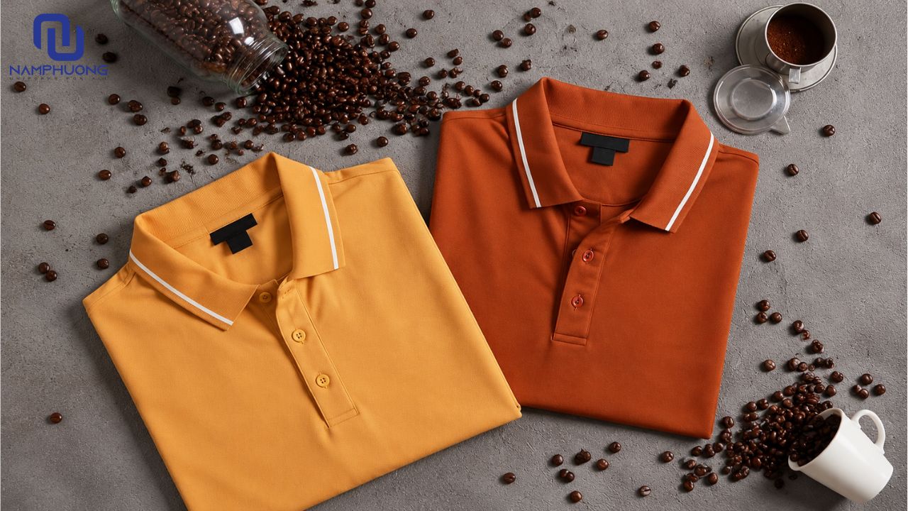 Vải sợi cà phê phù hợp để may áo polo đồng phục áo thun polo