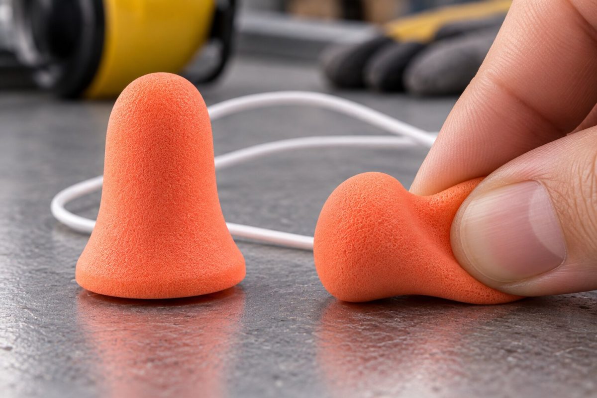 Nút tai polyurethane mềm màu cam san hô, êm tai và hồi phục chậm