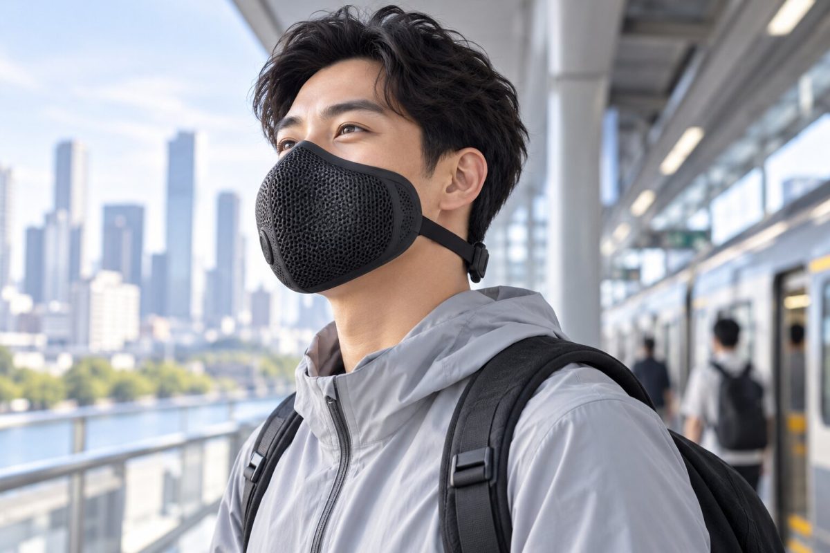Khẩu trang NeoMask NC95 quàng gáy thoáng khí, êm tai và phù hợp đeo lâu.