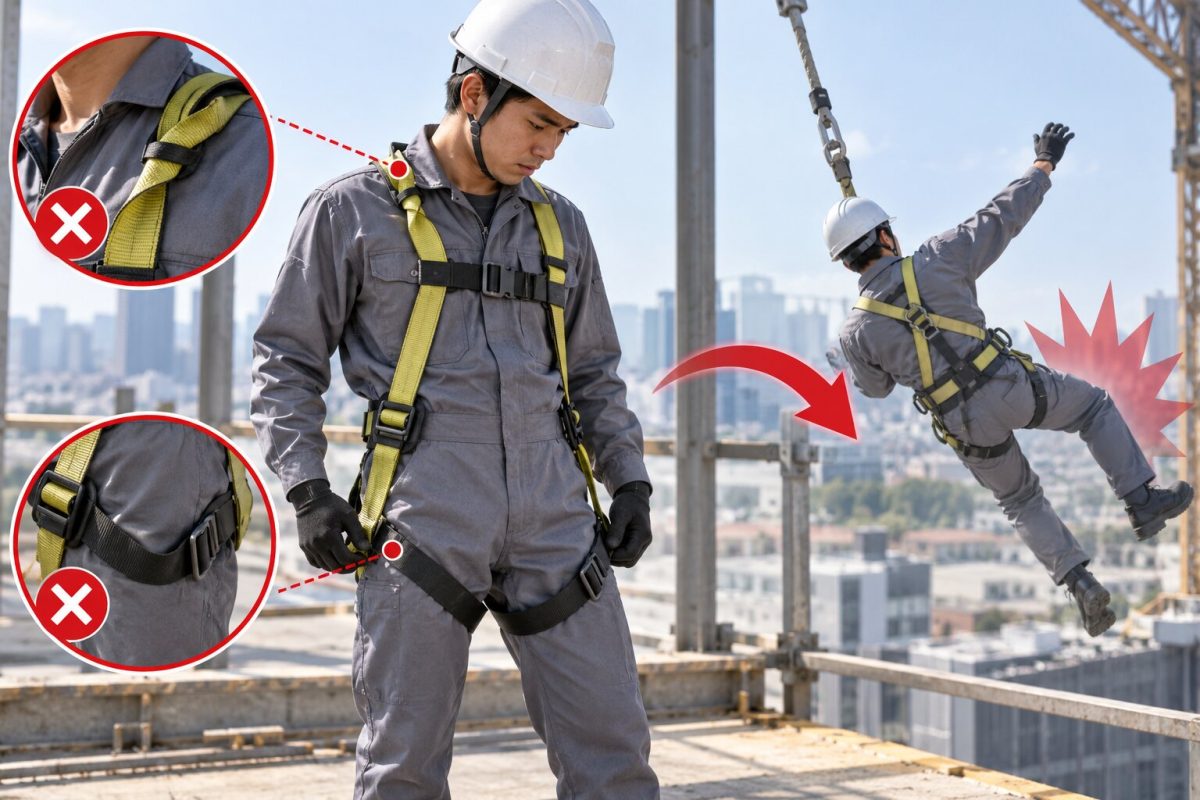 Mặc dây toàn thân sai cách có thể làm tăng nguy cơ chấn thương khi xảy ra sự cố