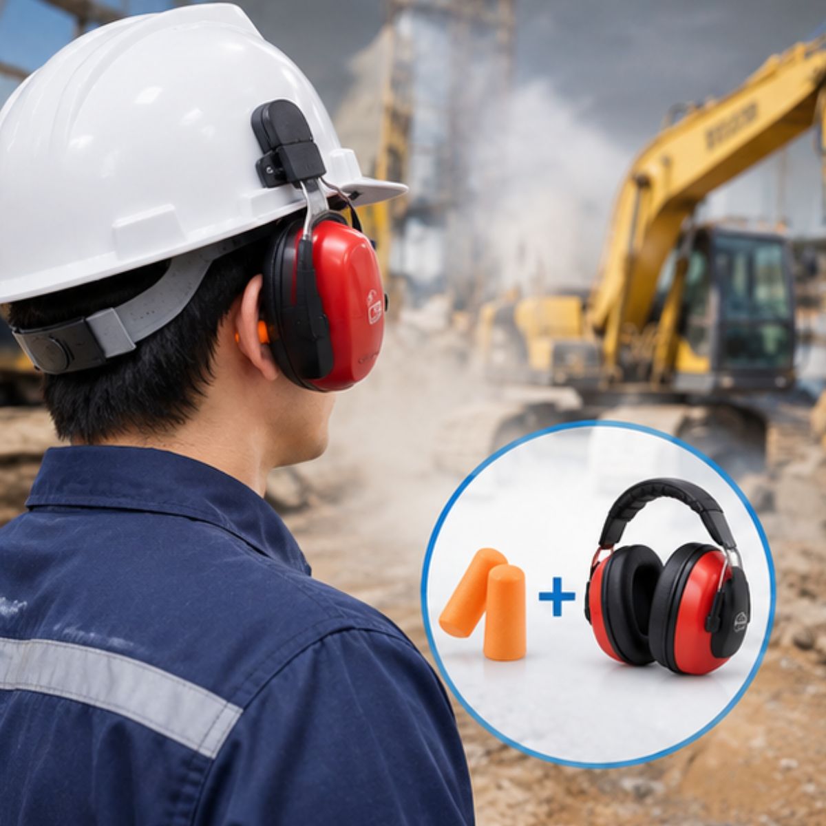 Bảo vệ kép kết hợp nút tai và chụp tai cho môi trường có mức tiếng ồn rất cao