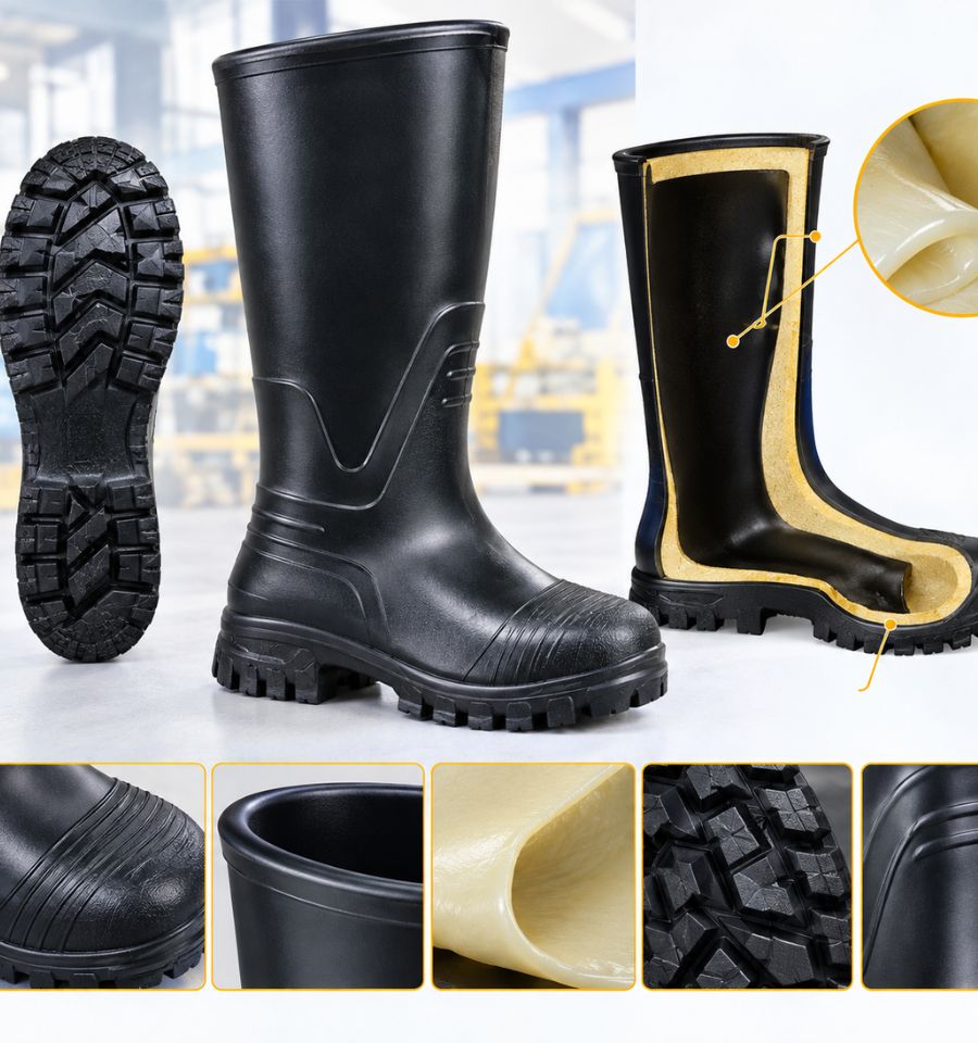 Cấu tạo ủng cách điện đúc 100% cao su thiên nhiên không đường nối