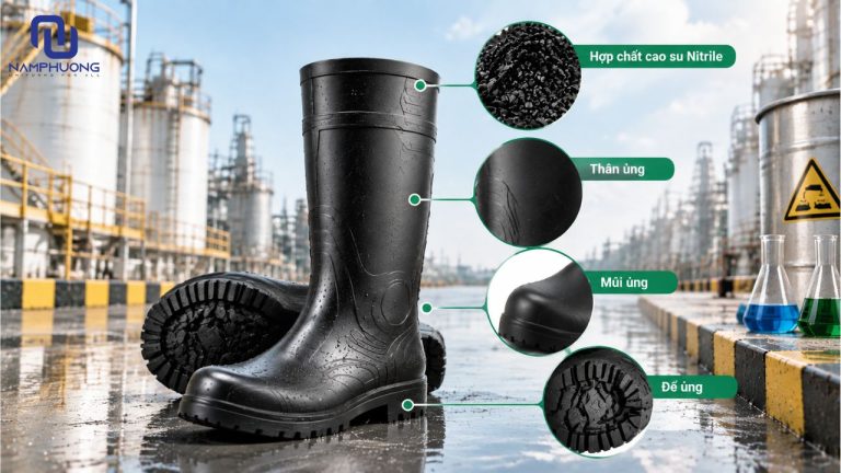 Ủng chống hóa chất: Kháng axit kiềm, tiêu chuẩn EN 13832