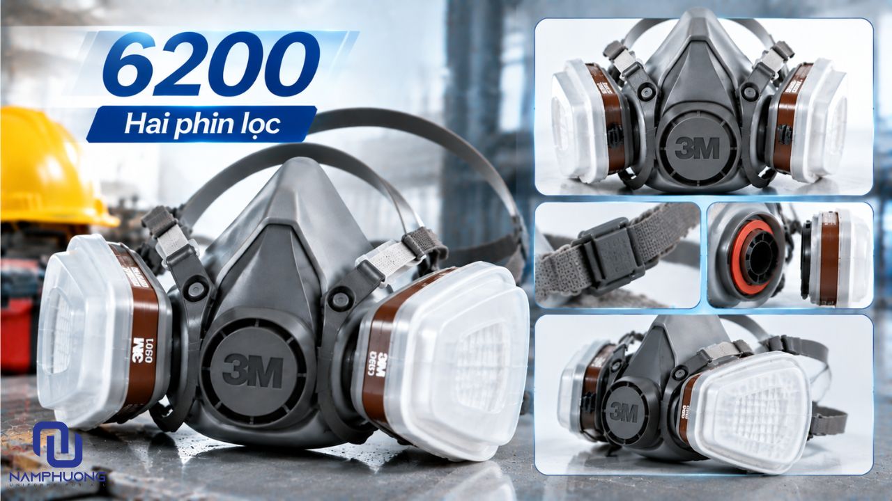 Mặt nạ 3M 6200 được nhiều doanh nghiệp lựa chọn cho môi trường làm việc ca dài
