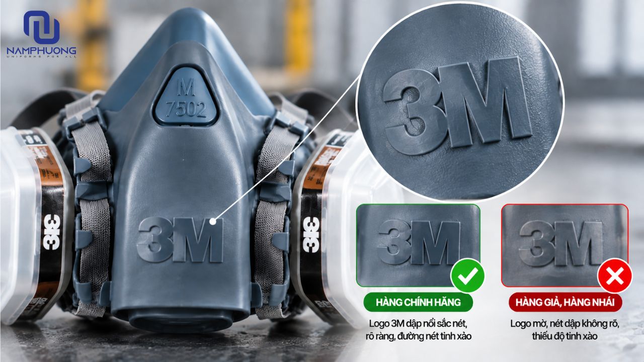 Người dùng có thể kiểm tra độ sắc nét logo dập nổi để nhận biết mặt nạ 3M chính hãng