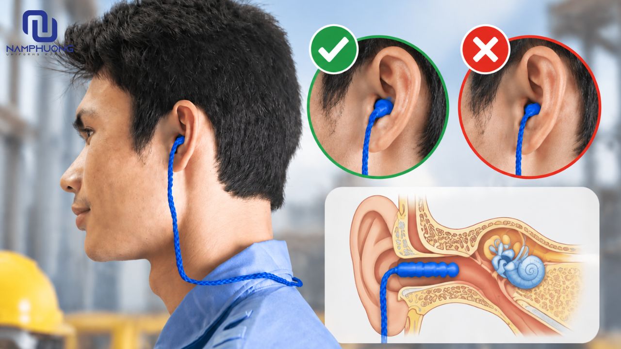 Người lao động không cố nhét nút tai sâu hơn mức cần thiết