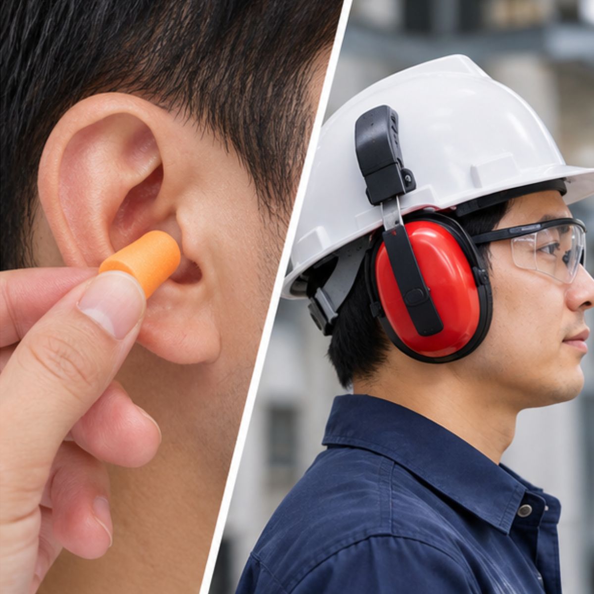 Nút tai tạo độ kín trong ống tai, còn chụp tai bao phủ vành tai để hạn chế tiếng ồn