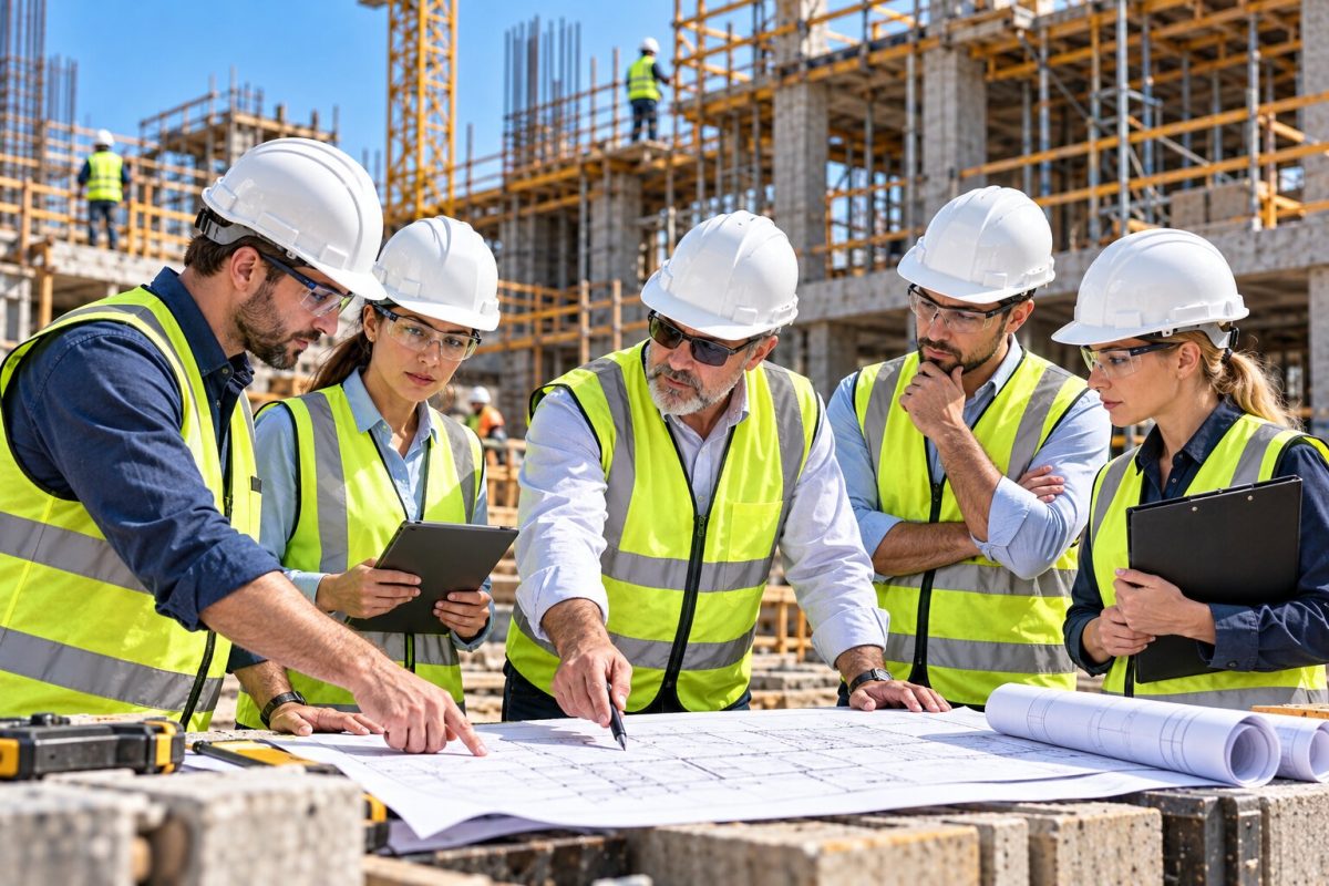Mũ bảo hộ màu trắng thường dành cho kỹ sư, giám sát và ban quản lý công trường