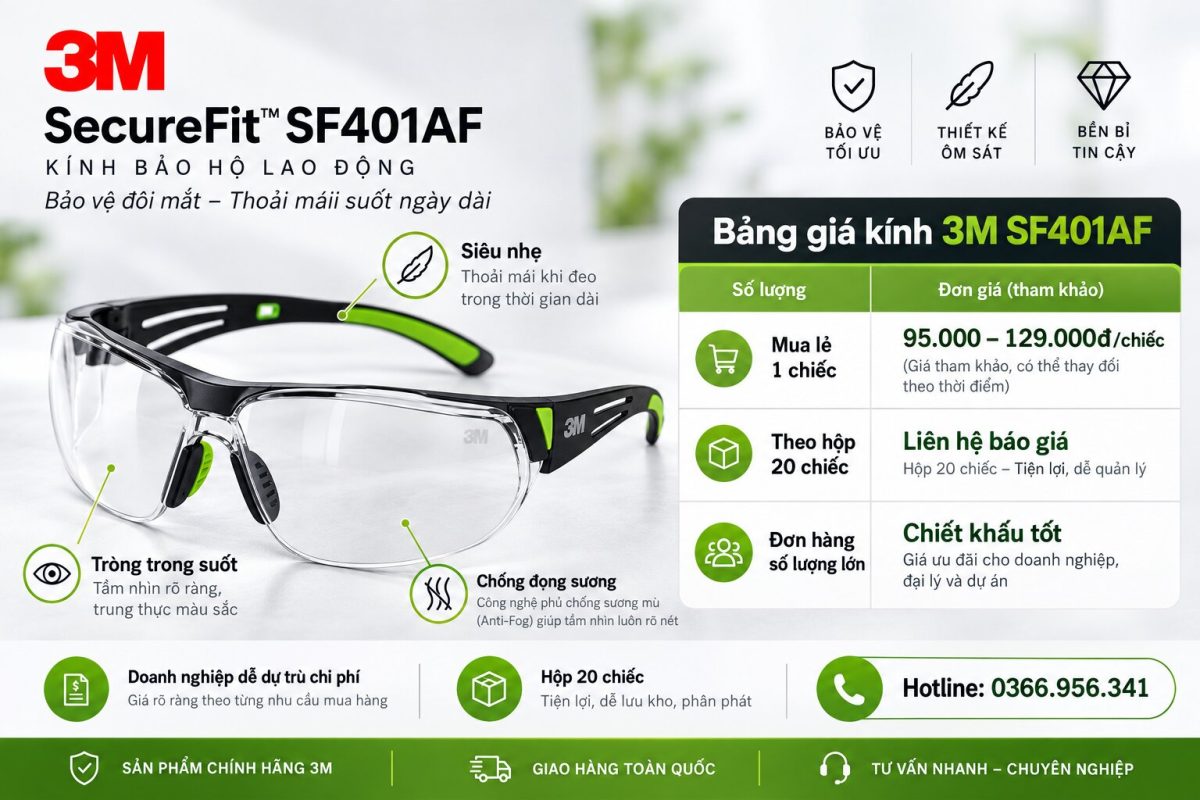 Bảng giá kính 3M SF401AF giúp doanh nghiệp dễ dự trù chi phí theo số lượng