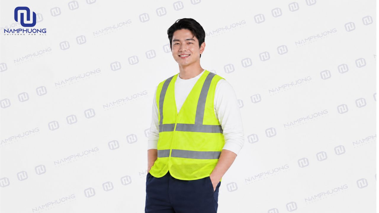 Áo lưới phản quang xanh chuối giúp tăng khả năng nhận diện trong điều kiện ánh sáng ban ngày