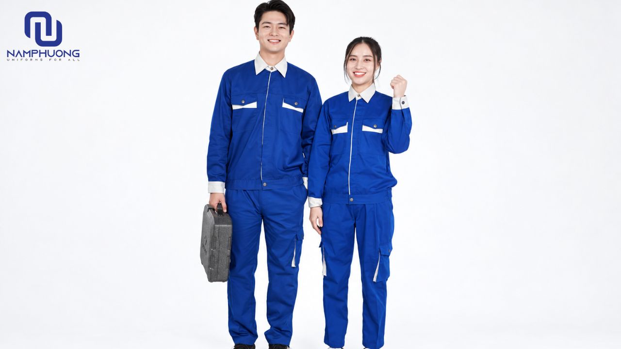 Bộ đồng phục công nhân vải Pangrim Hàn Quốc với khả năng giữ phom tốt