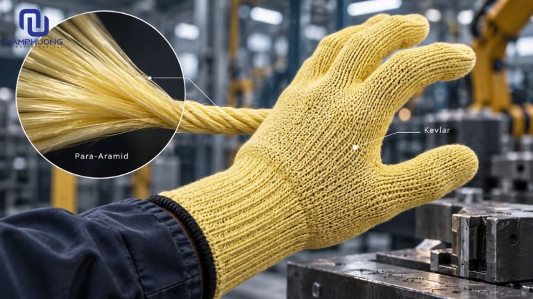 Găng tay chống cắt Kevlar được sản xuất từ sợi tổng hợp Para-Aramid